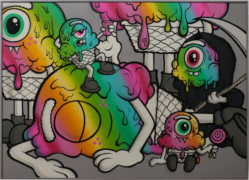 Buff Monster painting Melty harmony #4 Straat International Street Art Museum